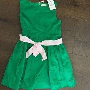 Girls' ribbon-tie party dress in sateen